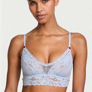 Victoria’s Secret baby blue Heart Bloom Lace Curvy Bralette size Curvy XL bra